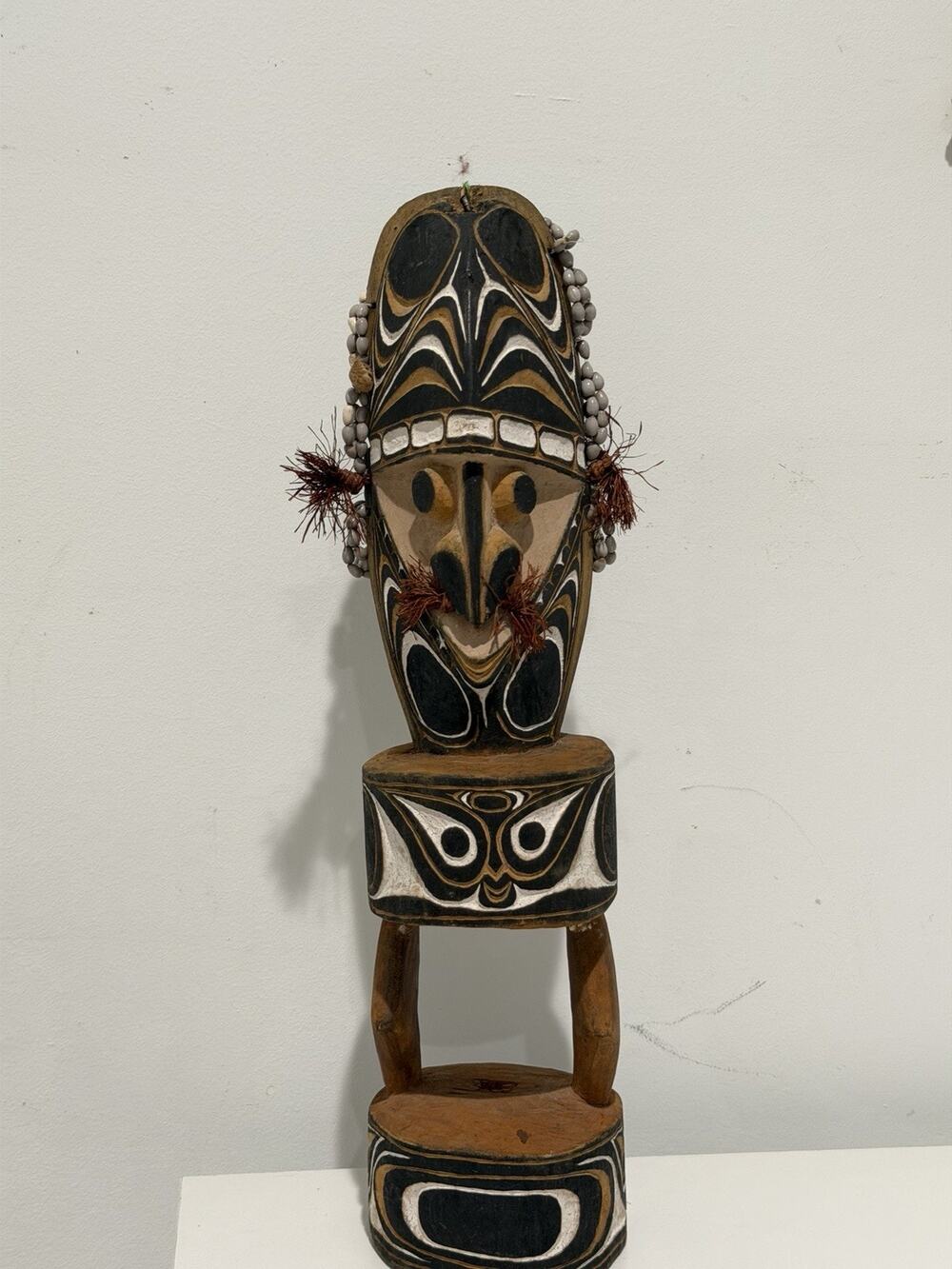 BEAUTIFUL Papua New Guinea Wood Tribal Carving Statue 17" Totem Pole